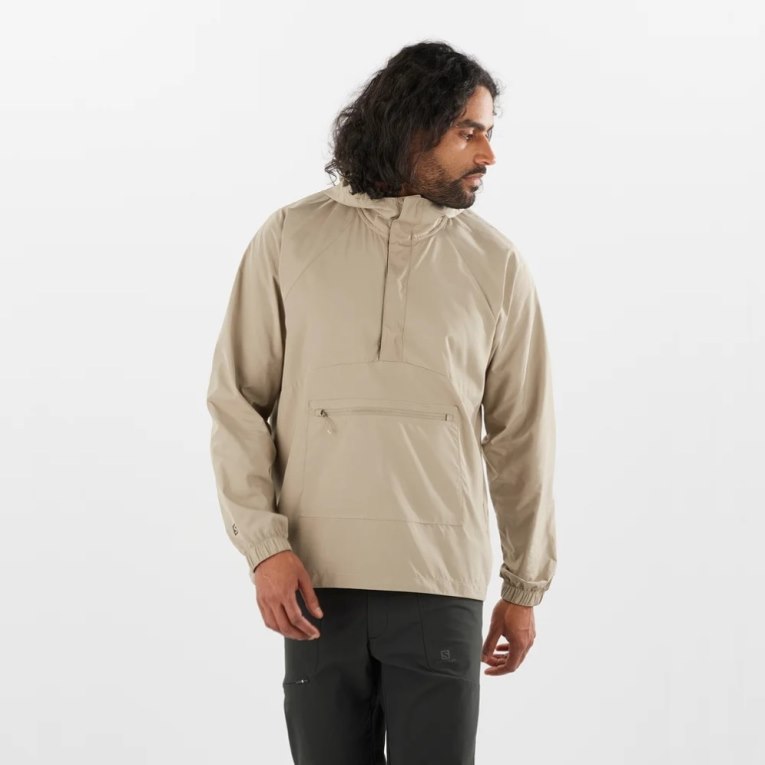 Cortavientos Salomon Outlife Ripstop Half Zip Hombre Beige | MX QFVS174